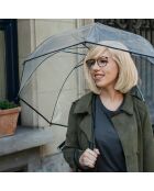 Parapluie droit ouverture automatique transparent/noir