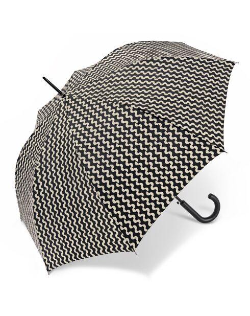 Grand parapluie automatique résistant au vent  noir/blanc