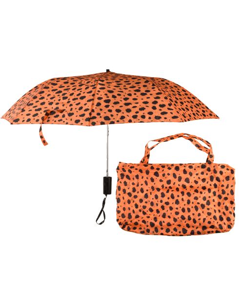 Parapluie pliant orange/noir