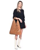 Sac cabas en Cuir cognac - 35x47 cm
