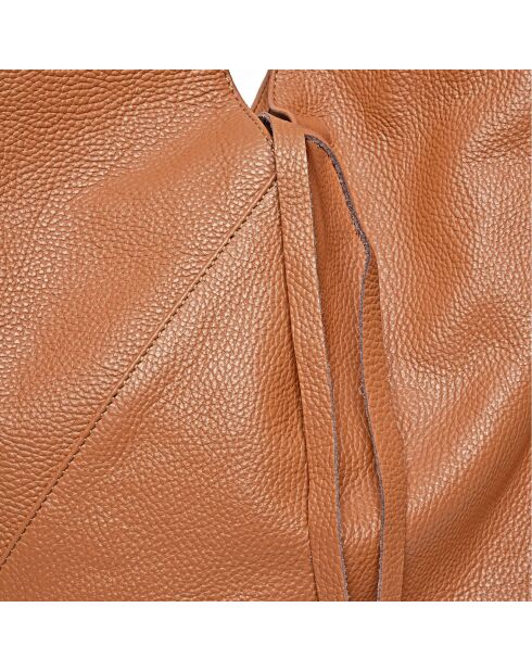 Sac cabas en Cuir cognac - 35x47 cm