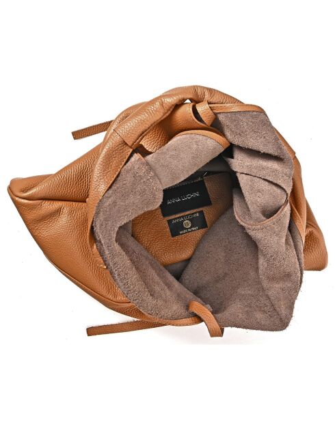 Sac cabas en Cuir cognac - 35x47 cm