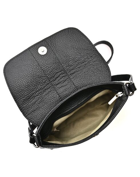 Borsa a tracolla in pelle nera - 17x24x7 cm