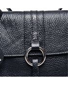 Schwarze Schultertasche aus Leder - 17x24x7 cm