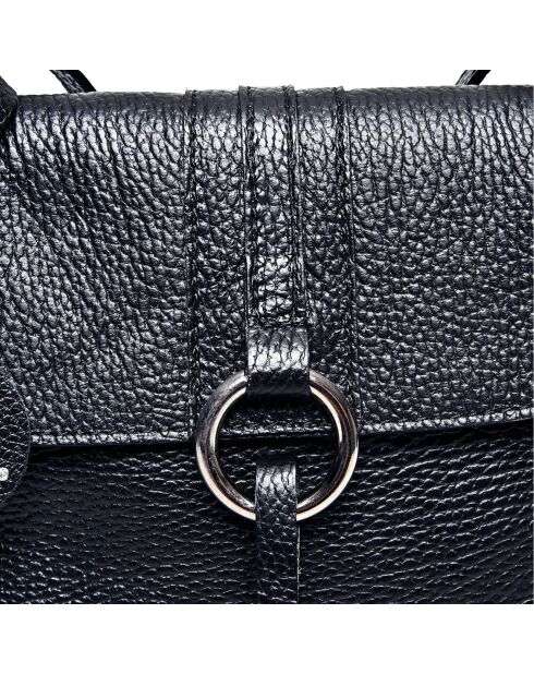 Borsa a tracolla in pelle nera - 17x24x7 cm