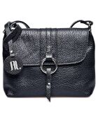 Schwarze Schultertasche aus Leder - 17x24x7 cm