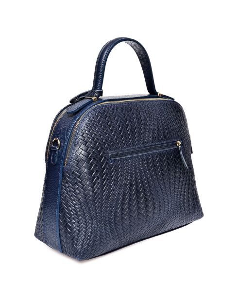 Sac à main en Cuir bleu jean - 27x34x16 cm