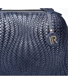Sac à main en Cuir bleu jean - 27x34x16 cm