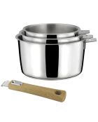 3 casseroles avec poignée Malice induction marron - D.16/18.20 cm