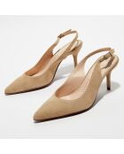 Escarpins en Cuir Jonie sable - Talon 7 cm