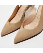 Escarpins en Cuir Jonie sable - Talon 7 cm