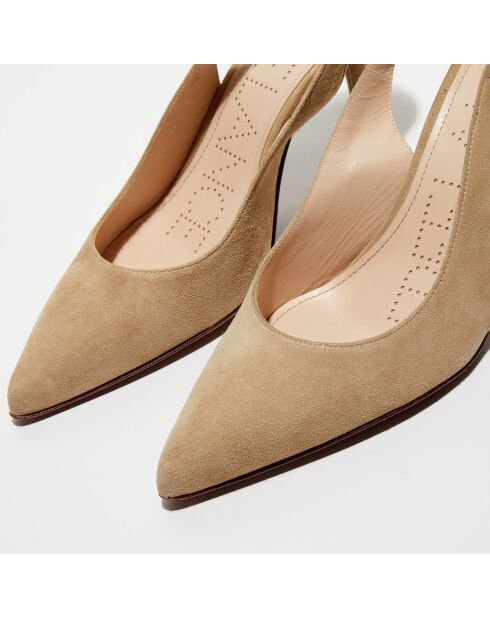 Escarpins en Cuir Jonie sable - Talon 7 cm
