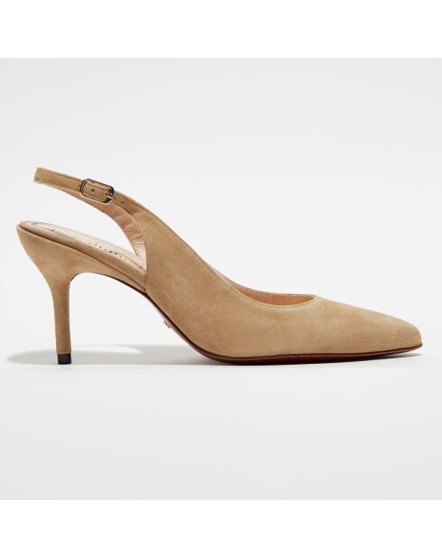 Escarpins en Cuir Jonie sable - Talon 7 cm