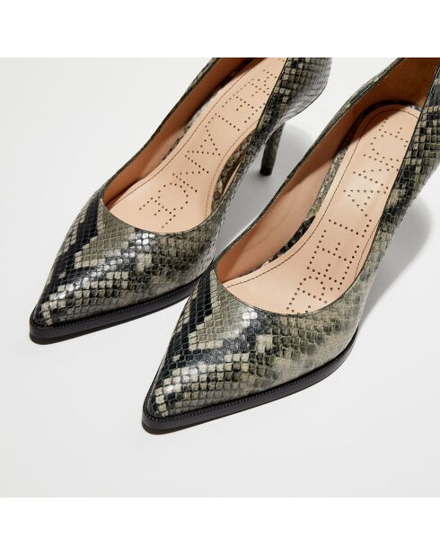 Escarpins en Cuir motif python Jamie caviar - Talon 7 cm