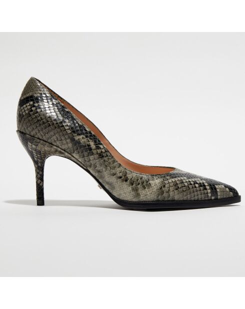 Escarpins en Cuir motif python Jamie caviar - Talon 7 cm