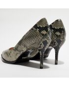 Escarpins en Cuir motif python Jamie caviar - Talon 7 cm