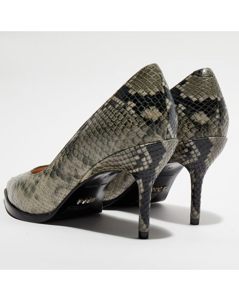 Escarpins en Cuir motif python Jamie caviar - Talon 7 cm