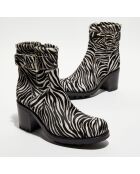 Boots en Cuir poulain Justy zèbre - Talon 7 cm