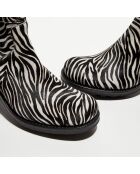 Boots en Cuir poulain Justy zèbre - Talon 7 cm