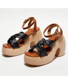 Sandales en Cuir Stevie noir/honey - Talon 11.5 cm