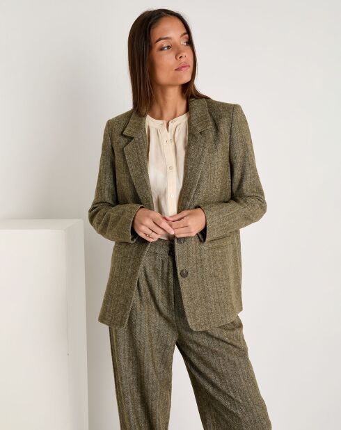 Veste en Laine mélangée Zélie verte