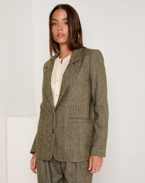 Veste en Laine mélangée Zélie verte