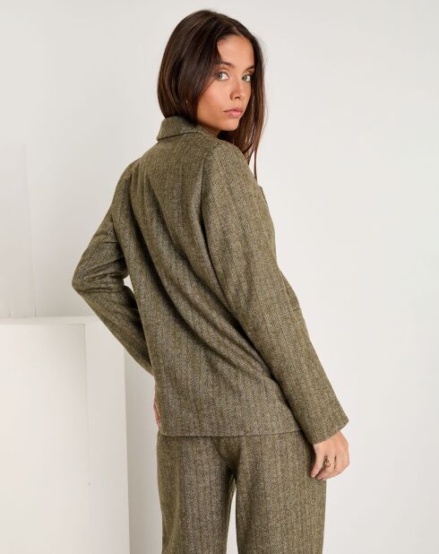 Veste en Laine mélangée Zélie verte