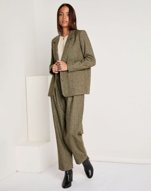 Veste en Laine mélangée Zélie verte