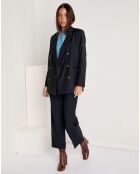 Veste blazer en Laine mélangée Margaret rayée bleue