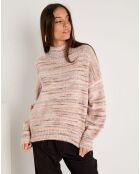 Pull Annick rayé blanc cassé/rose