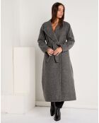 Manteau long ceinturé Sylvie gris