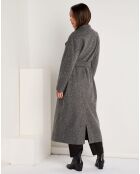 Manteau long ceinturé Sylvie gris