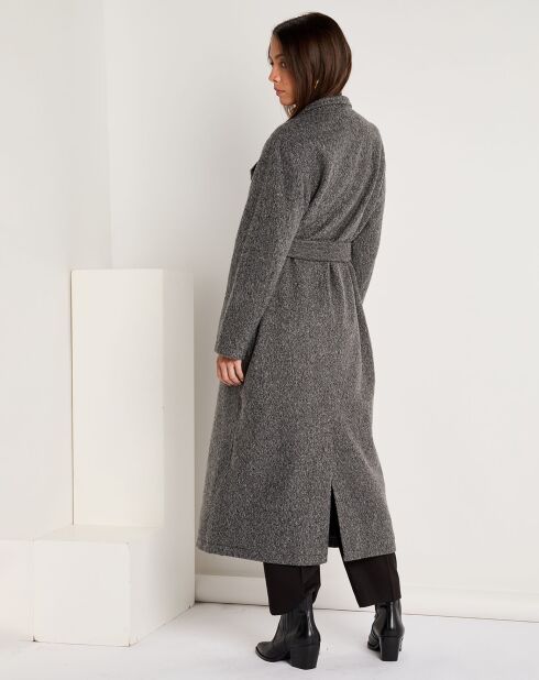 Manteau long ceinturé Sylvie gris