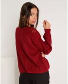 Pull en Angora & Laine mélangés Rosa bordeaux