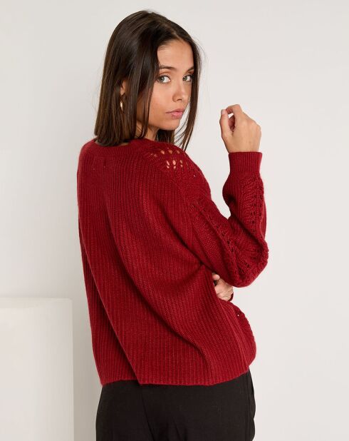 Pull en Angora & Laine mélangés Rosa bordeaux