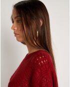 Pull en Angora & Laine mélangés Rosa bordeaux