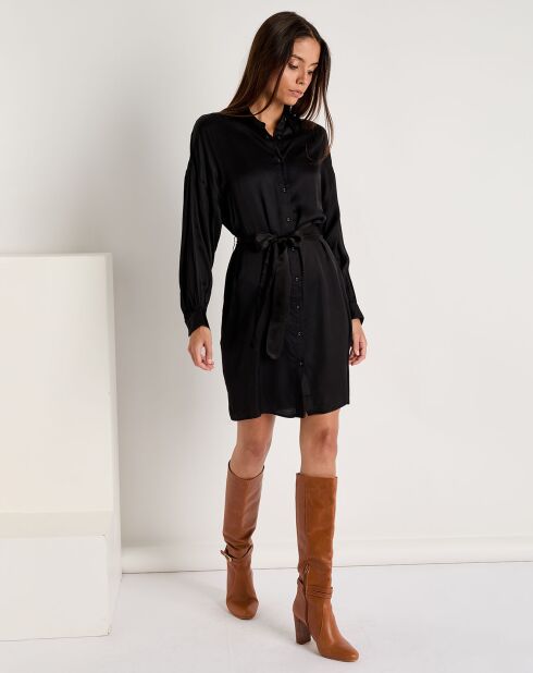 Robe Lou satinée noire