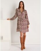 Robe Mariam imprimée bordeaux