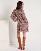 Robe Mariam imprimée bordeaux