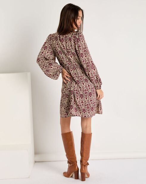 Robe Mariam imprimée bordeaux