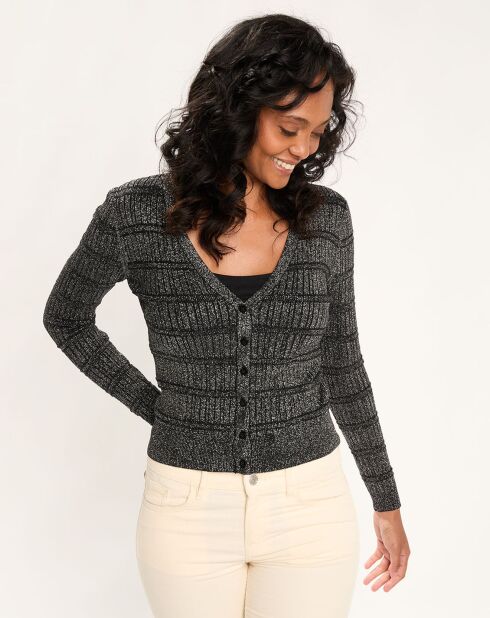 Cardigan Lurex argenté