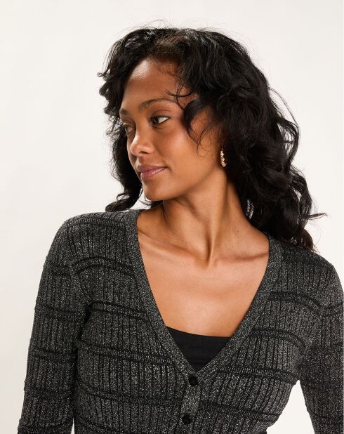 Cardigan Lurex argenté