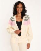 Cardigan rayé multicolore