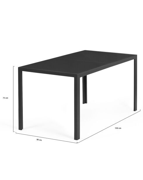 Salon de jardin Minorca 6 places en textiléne et verre trempé 6 places gris anthracite