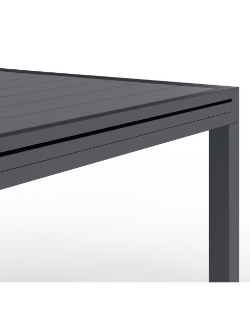 Mueble de jardín extensible de 12 plazas en polimadera gris