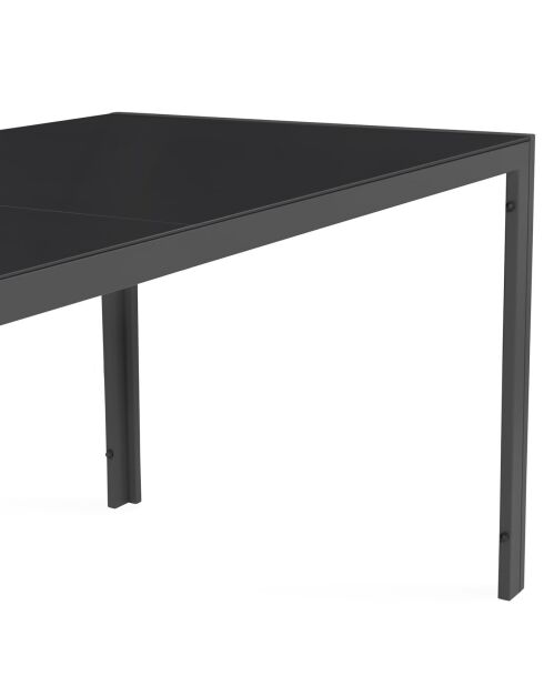 Salon de jardin Minorca 6 places en textiléne et verre trempé 6 places gris anthracite