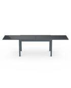 Table de jardin extensible en verre trempé gris foncé