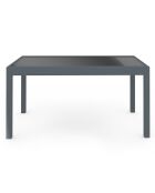Table de jardin extensible en verre trempé gris foncé