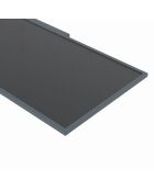 Table de jardin extensible en verre trempé gris foncé