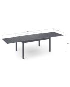 Salon de jardin extensible 12 places en polywood gris